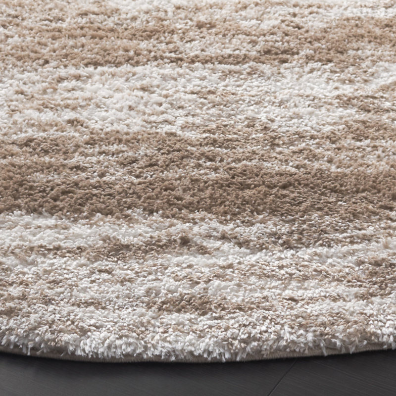 Nakos Penelope Shag Performance Abstract Rug, Round 6'7"