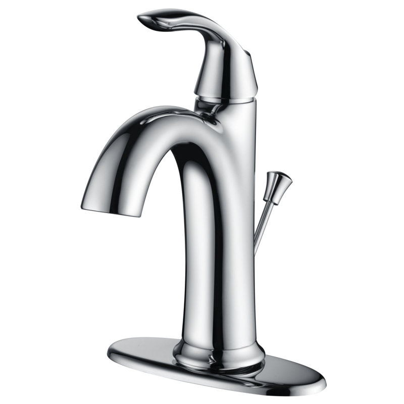 Robinet de lavabo de salle de bain à poignée simple à fixation sur le comptoir - chrome poli Stilleto, Chrome poli