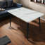Tables de salle à manger peu encombrantes, bois blanc et métal, table de cuisine moderne