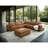Brighton Top Grain Leather 6 Pieces Modular Sectional With 1 Ottoman