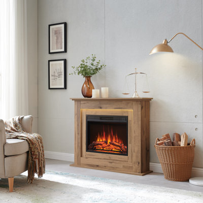 FLAMEKO Electric Fire and Surround, Freestanding Suite, Savannah