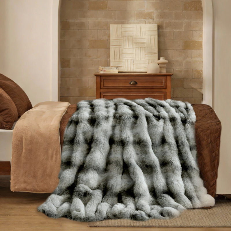 Throw Blanket, Grey Abstract, 200cm x 150cm