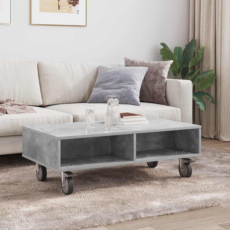 Coffee Table with Storage, Concrete Grey