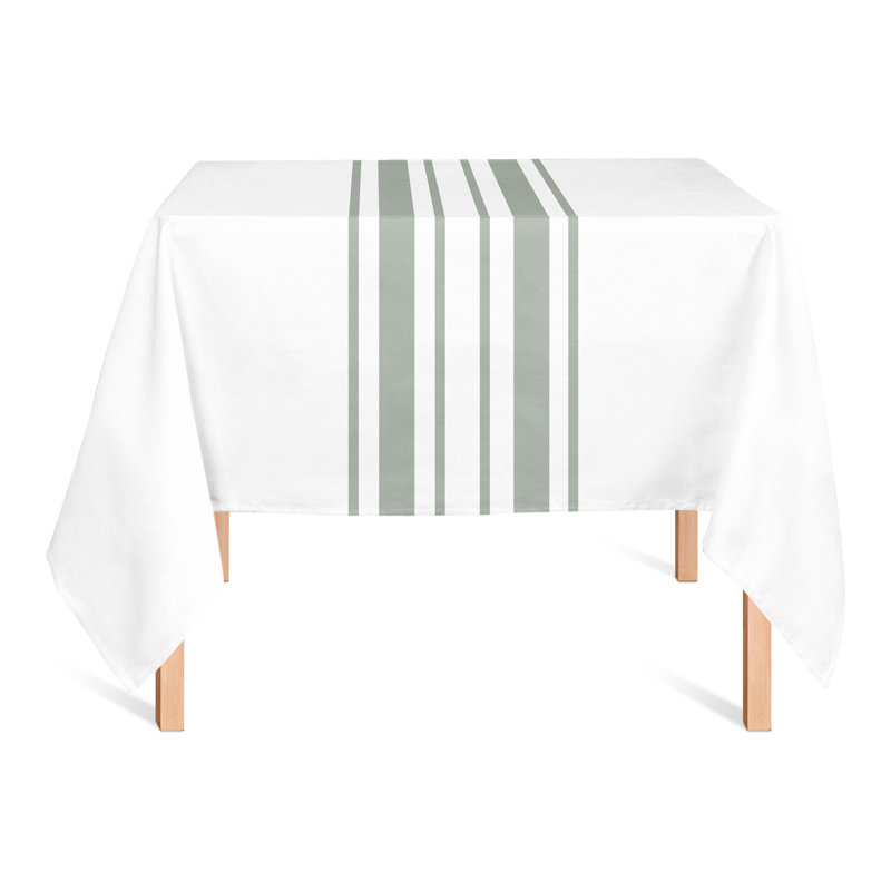 Mcbeth Striped Square Tablecloth, Green