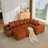 [NEW ARRIVED] [VIDEO PROVIDED] 137.5" U Shaped  Sofa , USB & Wireless Charge, Coffee Table Board With A Cup Holder, Oversize Movable Modular Sofa,Movable Footstool,No Assembly,6 Seats,Corduroy,Orange-1541900020