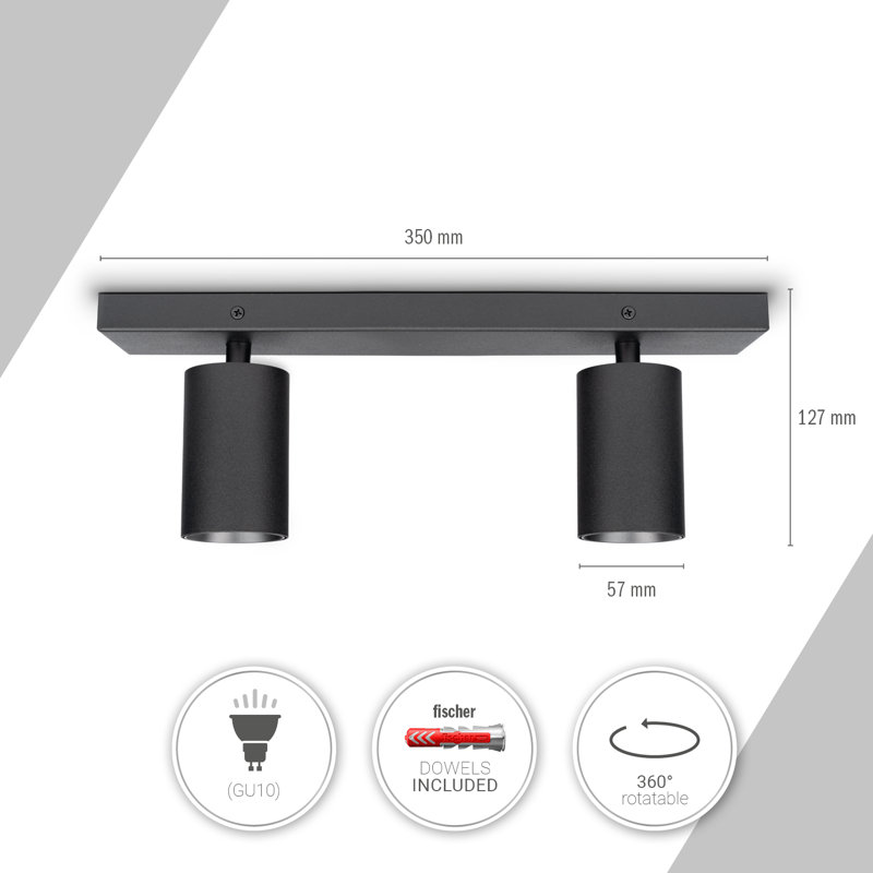 Ishmaan Ceiling Spotlight, Black