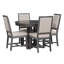 Ensemble de salle à manger 5 pièces avec table ronde et 4 chaises rembourrées pour la cuisine et la salle à manger-781994937