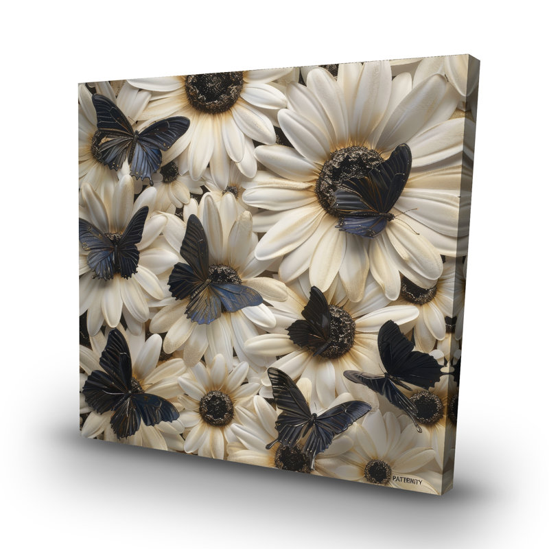 Dark butterflies - 32"x32" art on canvas