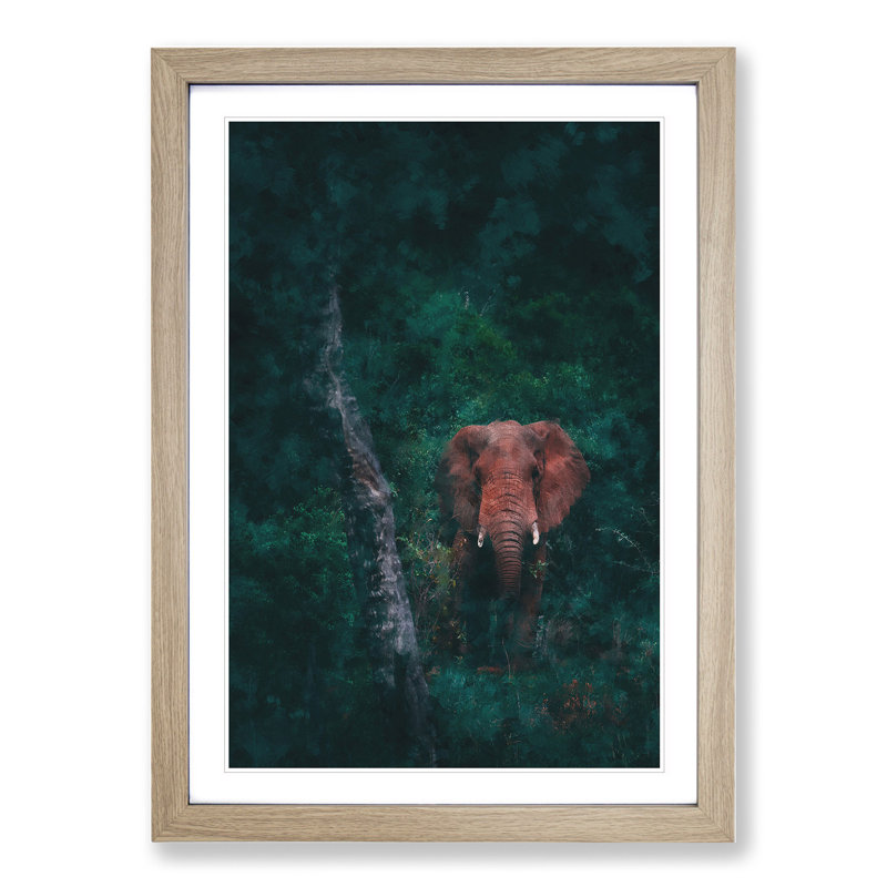 Elephant Vol.8 - Picture Frame Graphic Art, 36cm H x 27cm W x 2cm D, Oak Framed
