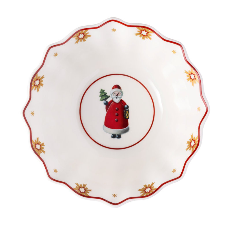 Villeroy & Boch Toy's Delight Christmas Collection Breakfast Set for 2, Santa, Premium Porcelain, 6-piece Set, Plates, Bowls, Mugs