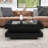 Modern Coffee Table with High-Gloss Finish, LED Light, Storage and Geometric Design-135169663