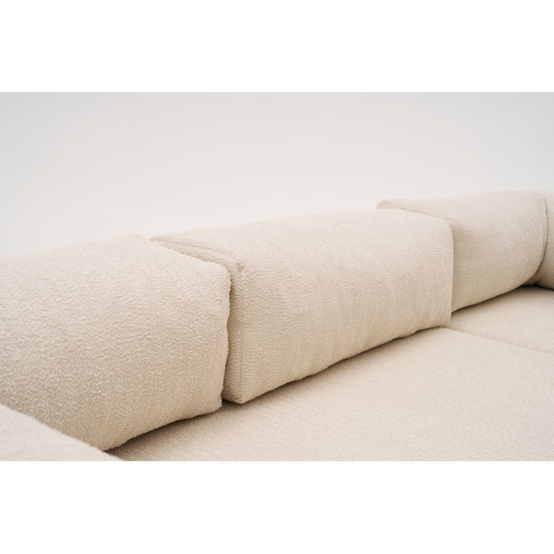 Canapé d'angle Chido, Chenille blanche