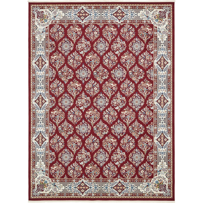 Tapis oriental bourgogne / beige Jackson, Rectangle 10 pi x 13 pi 1 po