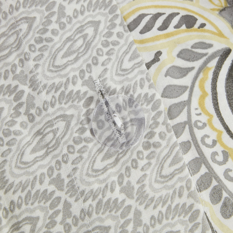 Yellow Full/Queen Cotton Floral Reversible Duvet Cover Set
