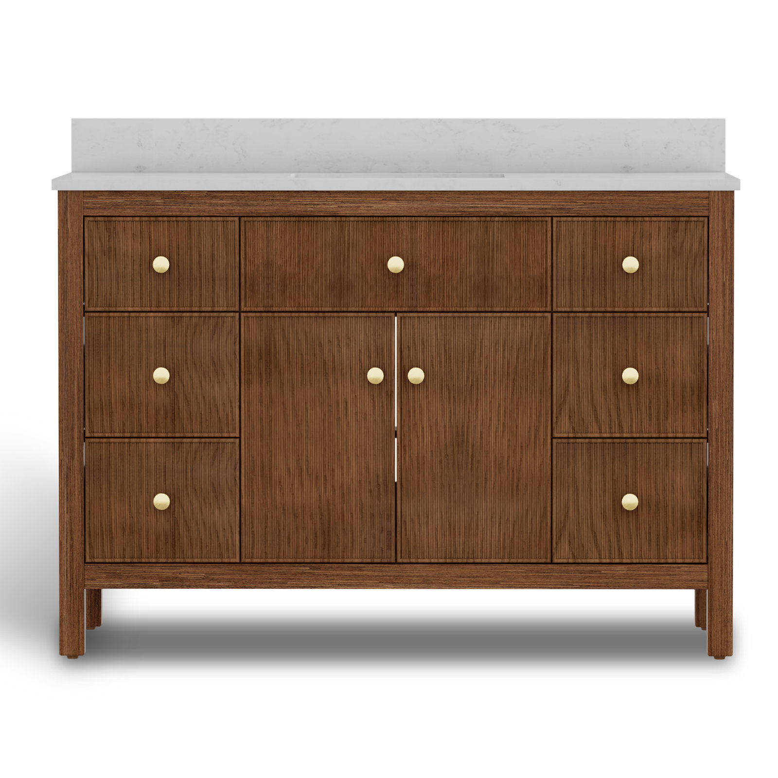 Dee 48" Single Bathroom Vanity, Brown/Gold