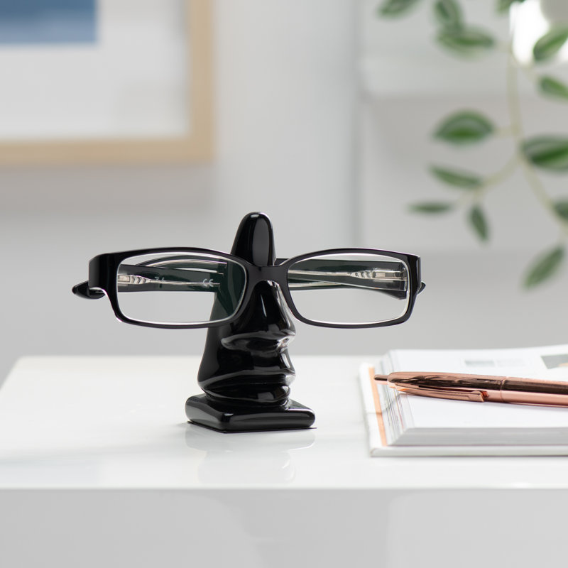 Boleslao Nose Modern Eyeglass Holder Desk Organizer, Black