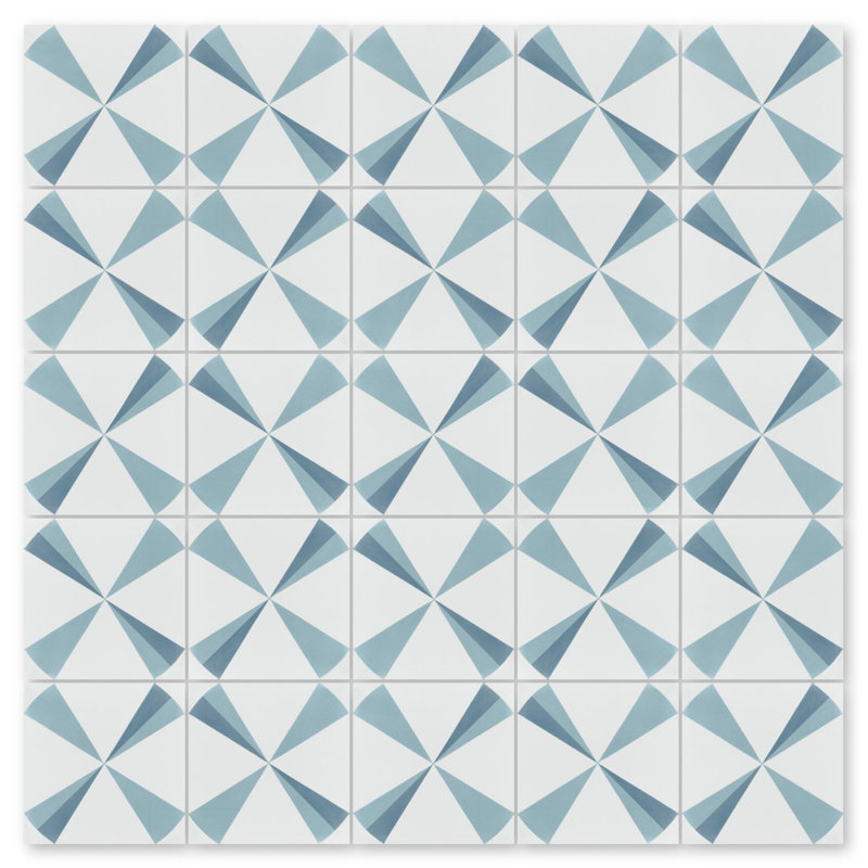 Polaris 8" x 8" Cement Patterned Wall & Floor Tile