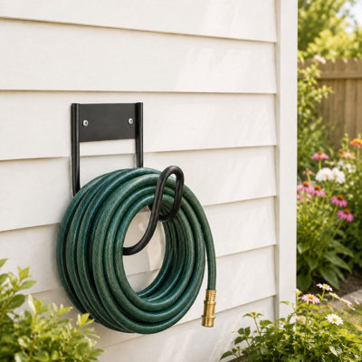 2-Pack Heavy Duty Wall Mounted Garden Hose Holder Metal Outdoor Hose Hanger