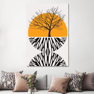 Warming Roots - Yellow by Kubistika - Print on Canvas