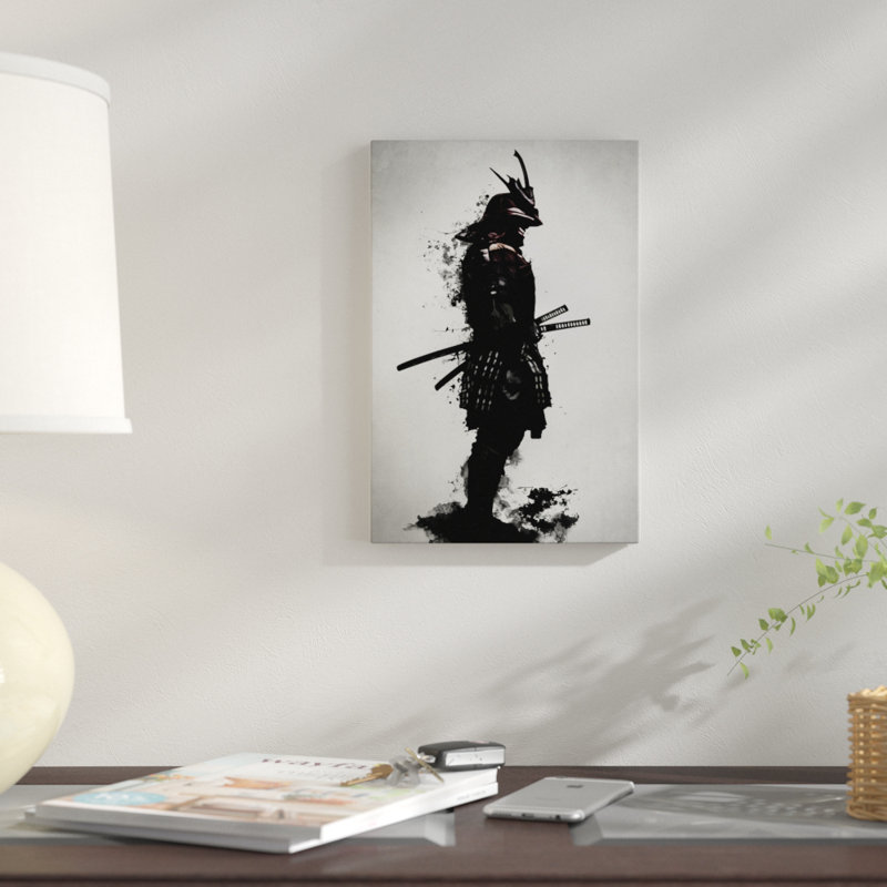 «Armoured Samurai», impression sur toile, H 18 po x l 12 po x P 1,5 po, Pas de tapis, Toile tendue