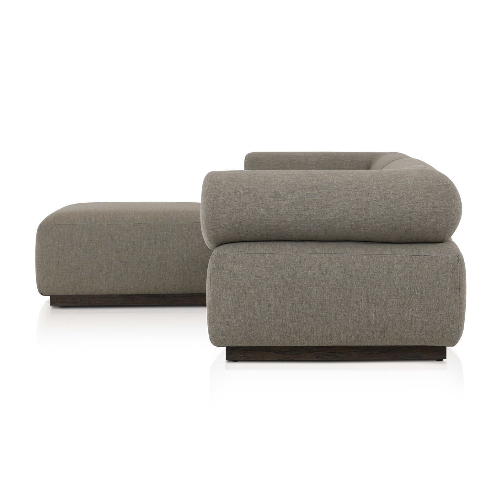 Anat Modular Upholstered Chaise L-Sectional, Brown Polypropylene/Olefin