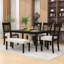 Ensemble de salle à manger 6 pièces avec table rectangulaire, 4 chaises rembourrées et banc-1046055785-1046055784