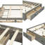 Grand lit plateforme avec 6 tiroirs de rangement, cadre de lit de rangement minimaliste, conception sans tête de lit, fabrication en panneau de fibres à densité moyenne et panneau de fibres à densité moyenne, aucun sommier nécessaire-1313800407