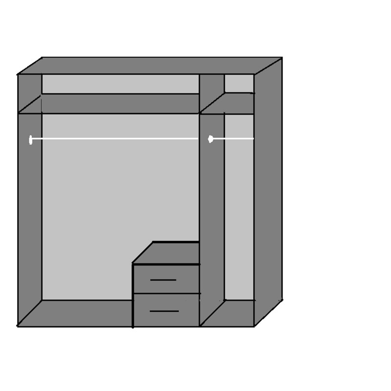 Breakthrough 3 Door Manufactured Wood Wardrobe