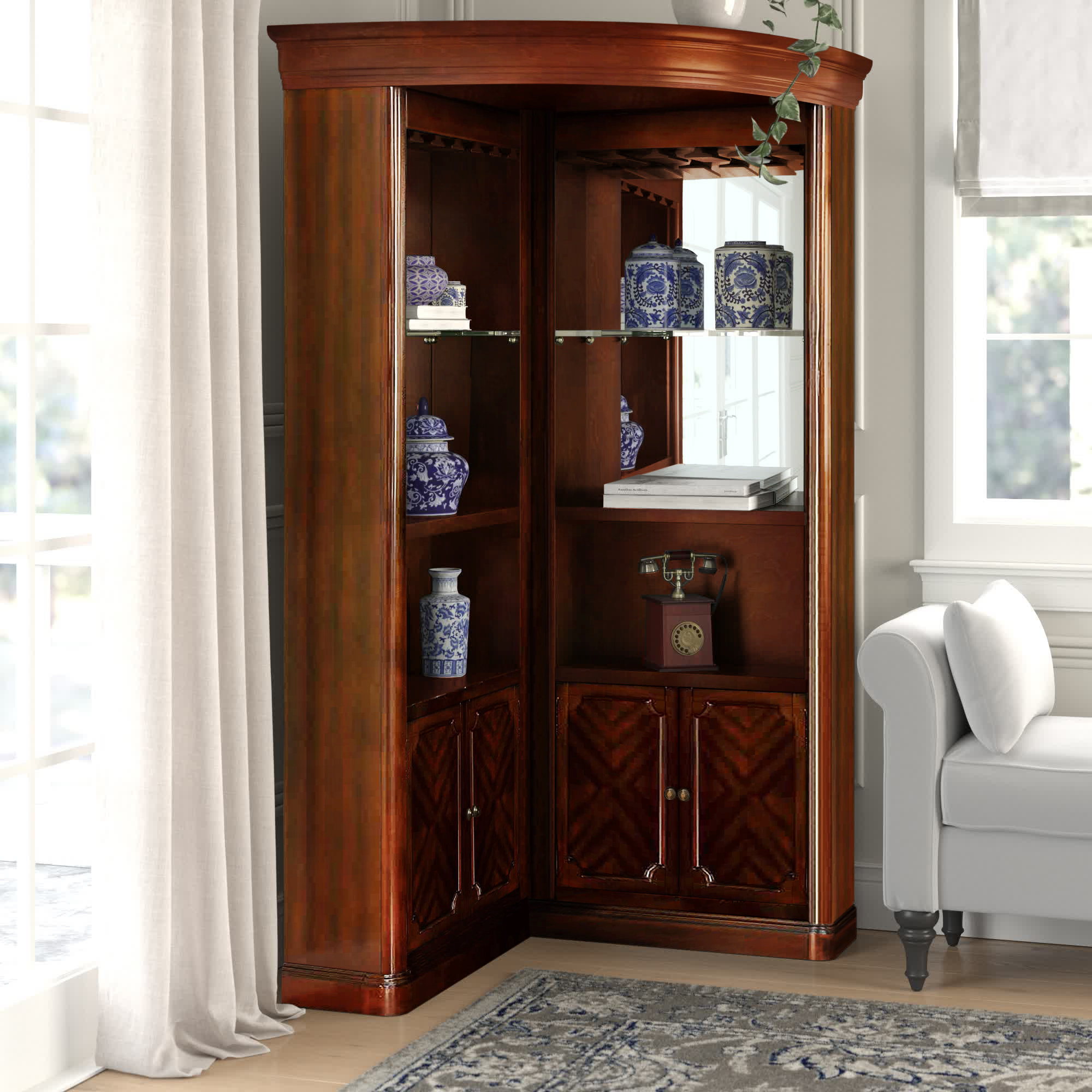 Lark Manor Acrion Lighted Curio Cabinet | Wayfair