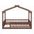 Wooden House Bed Frame with Decorative Fence-441674530
