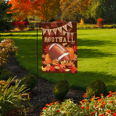 Famille et football drapeau de jardin d'automne