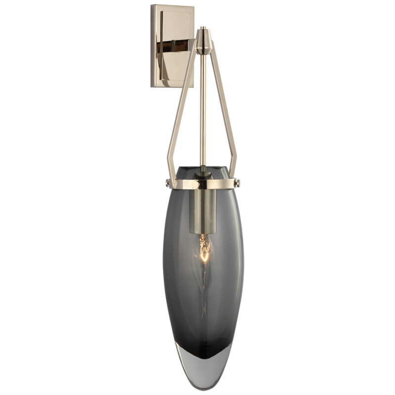 Chapman & Myers Myla Medium Bracketed Sconce, Polished Nickel