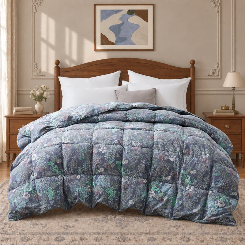 Couette en fibres de plumes d'oie imprimées, douce pour toutes les saisons, Twin