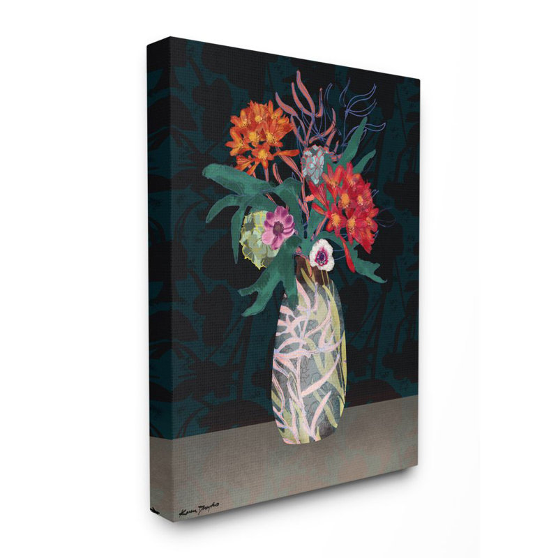 " Flower Vase Pattern Collage Design " by Karen Dreyfus, Wrapped Canvas, 40" H x 30" W x 1.5" D