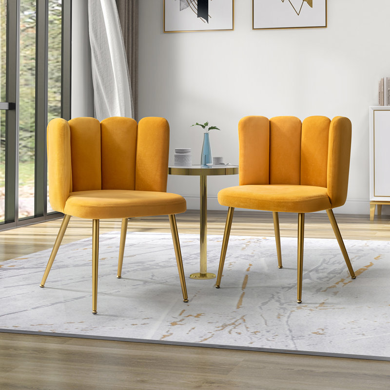 Pieraldo Upholstered Side Chair, Mustard