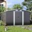Charcoal Black Garden Storage 10 ft. W + 12 ft. D Metal Tool Shed