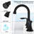 Matte Black Bathroom Sink Faucet 8" Widespread - 2 Handle 3 Hole 360 Swivel Spout, Scratch Texture, Water Efficient, Effortless Install Procedure Lavatory 2 Scratch- Surface, Saving, Simple Method-124242024