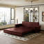 Canapé Chesterfield, canapé-lit gigogne de 93,7 po, canapé-lit convertible 3 en 1 en similicuir avec garniture cloutée et accoudoirs roulés, canapé-lit multifonctionnel pour le salon, la chambre à coucher-2038951812