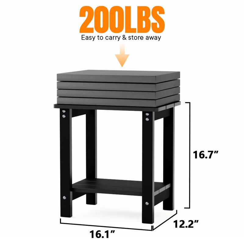 Table de bout d'extérieur Adirondack Tables de patio résistantes aux intempéries Tables de bout d'extérieur en plastique (ensemble de deux)