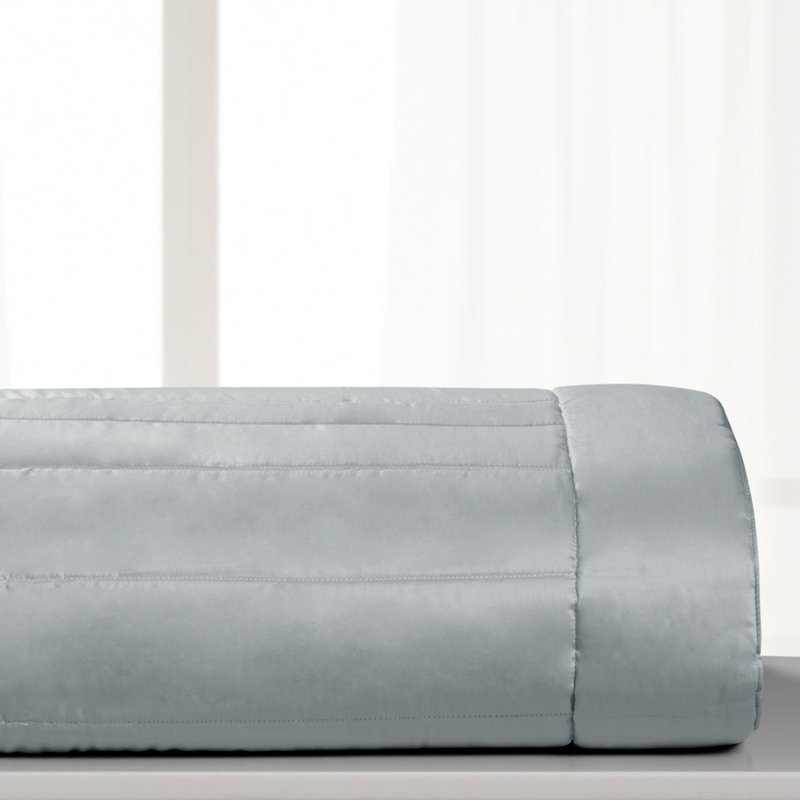 Palm Beach Coverlet, Queen Coverlet, Silver Gray Cotton