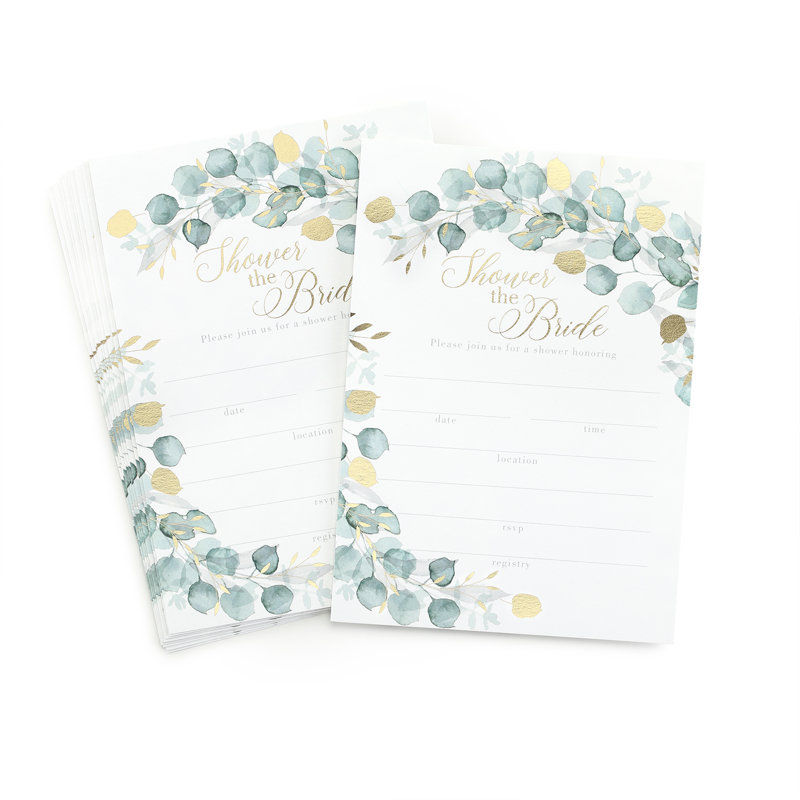 Invitation vierge de verdure pour la douche nuptiale