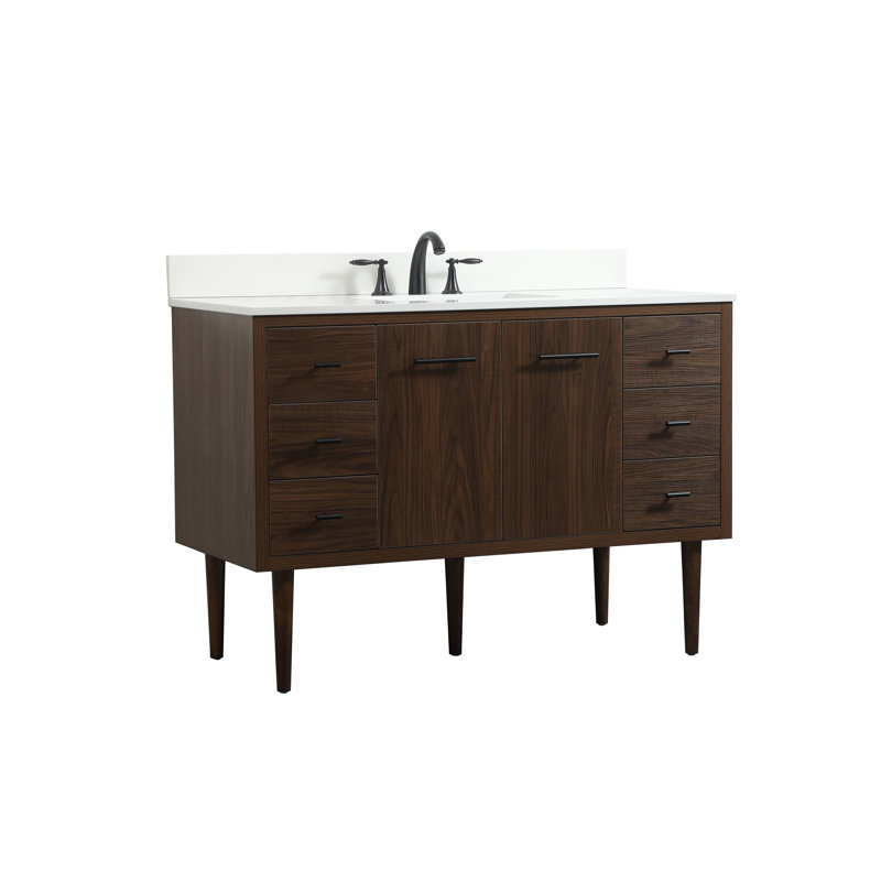 Ensemble de meuble-lavabo simple 48 po Cyrus, Noyer