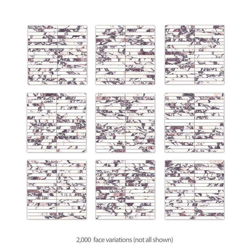Touche Brick Stacked 11-3/4 In. X 11-3/4 In. Porcelain Mosaic Tile, Red/White
