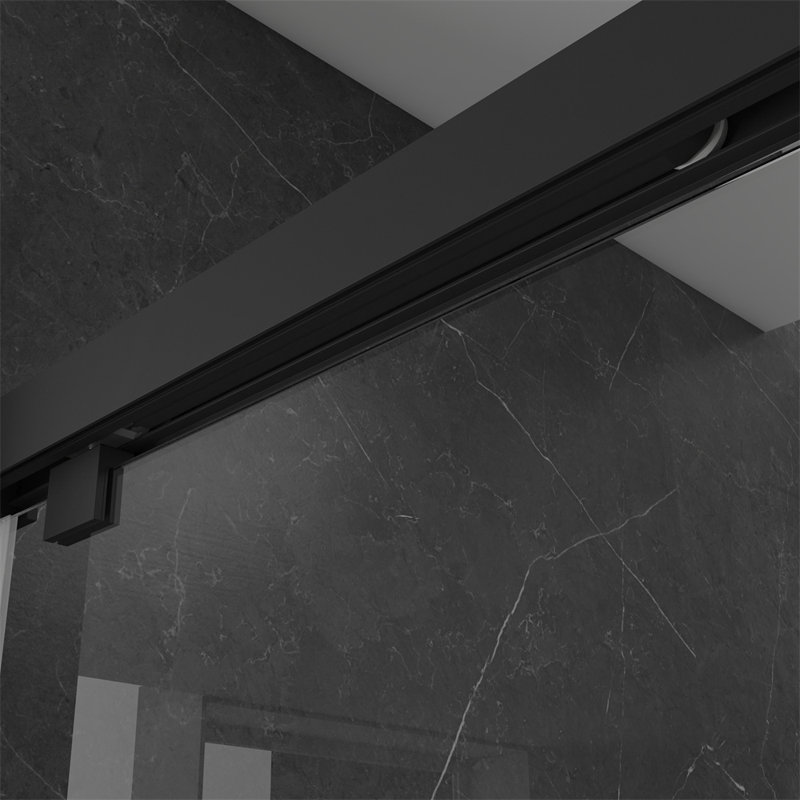 Base de cabine de douche sans cadre de l 76 po x P 60 po x H 60 po incluse, Noir