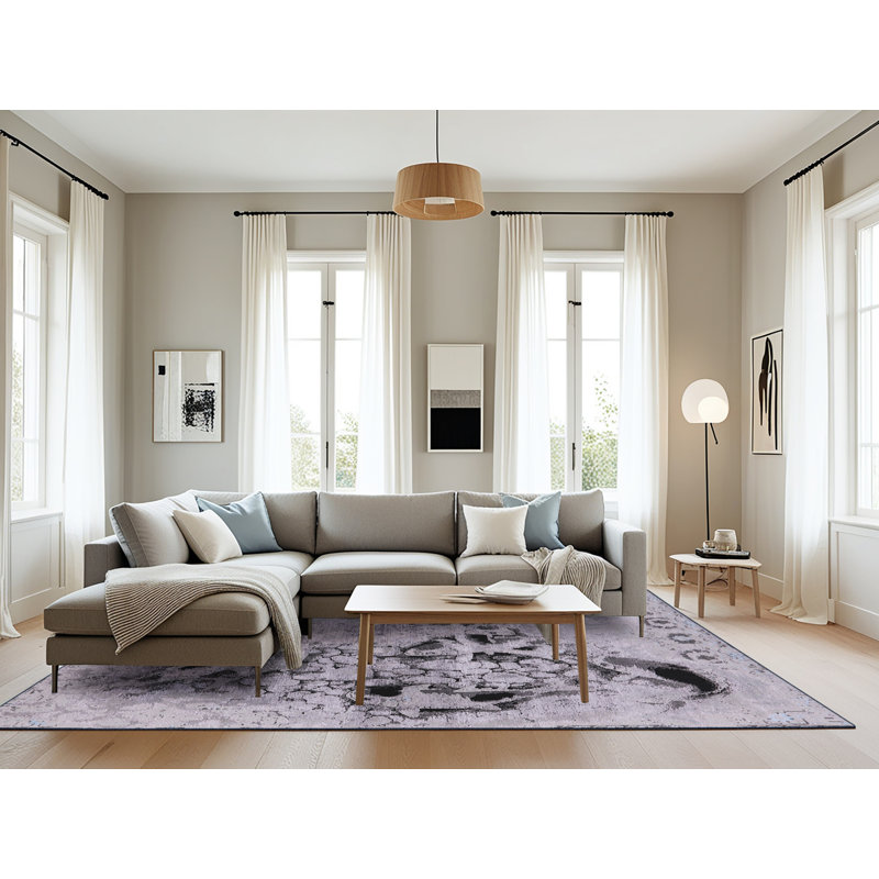 Tapis mauve / gris Hanoverton, Rectangle 8 pi x 12 pi