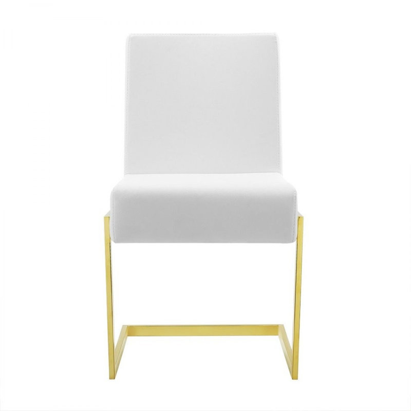Chaise parsons en métal blanche