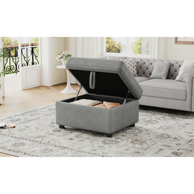 26,6 po mobile gris pour le salon et la chambre à coucher, avec rangement en velours côtelé confortable dans la chambre, rangement, siège souple