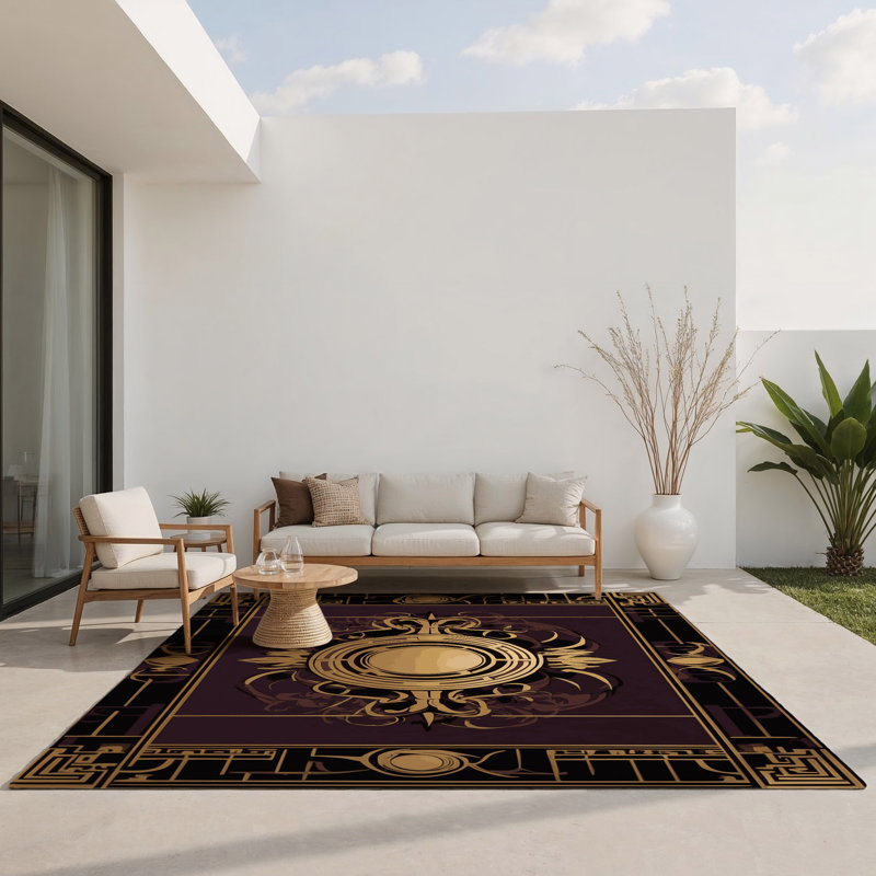 Antique Mosaic Indoor And Outdoor Area Rug, Rectangle 2' x 3'