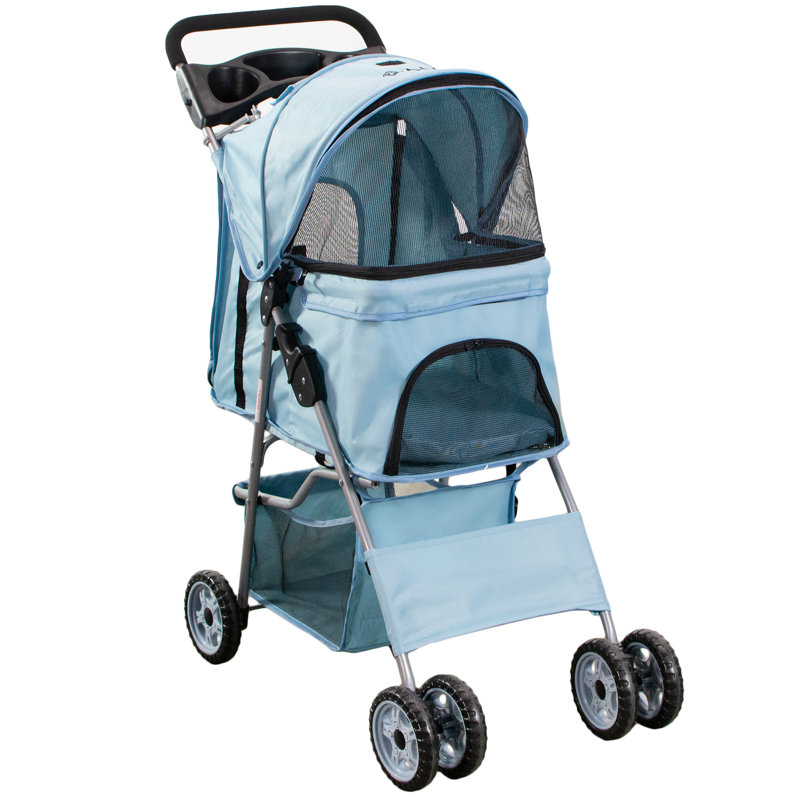 Poussette standard pliante, Bleu