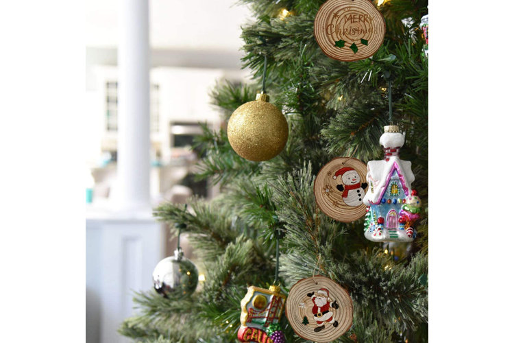 hanging figurines on a christmas tree